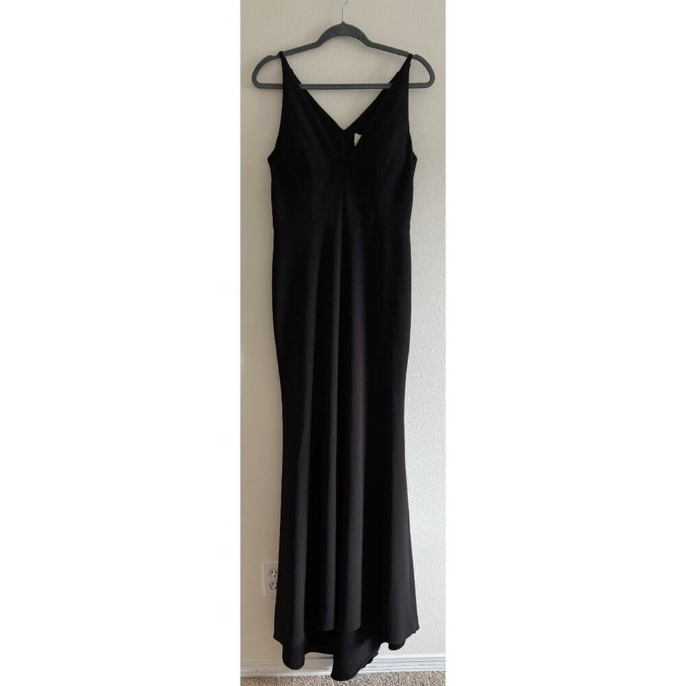 BHLDN Wedding Black Evening Mermaid Bridesmaid Maxi Gown Dress Size 10